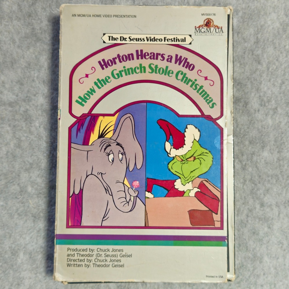 Dr Seuss Video Festival VHS Horton Hears a Who Grinch Stole Christmas 1982 MGM